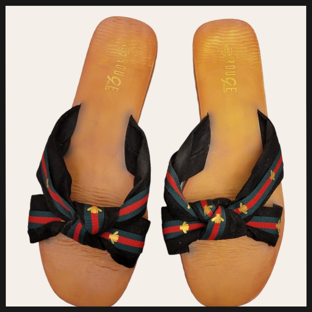 Rouge Helium Hunyb Knot Striped Sandals 10